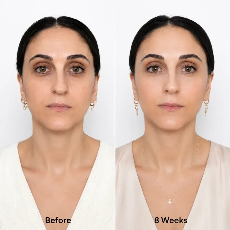 Jessica M. before and after 8 weeks of using the Mirvoso sculpting routine