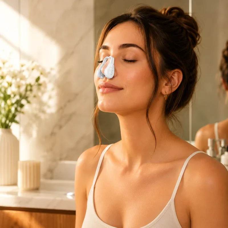 Woman relaxing while wearing the Mirvoso sculpting device